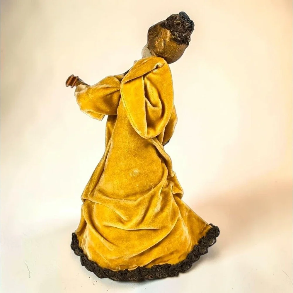 Vintage West Germany Style Wax Angel Tree Topper 15